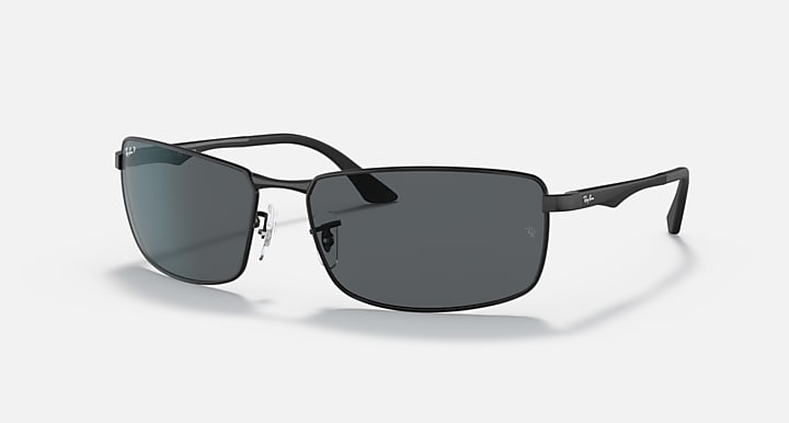 RAY-BAN : RB3498 en Noir mat et lentilles grises polarisées | Rb3498 006/81 61