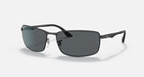 RAY-BAN : RB3498 en Noir mat et lentilles grises polarisées | Rb3498 006/81 61