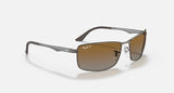 RAY-BAN : RB3498 en gris anthracite mat et lentilles marron polarisées | Rb3498 029/t5 61