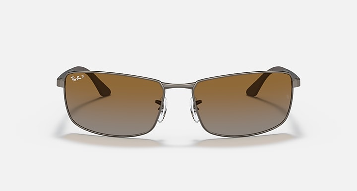 RAY-BAN : RB3498 en gris anthracite mat et lentilles marron polarisées | Rb3498 029/t5 61