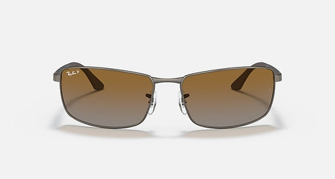 RAY-BAN : RB3498 en gris anthracite mat et lentilles marron polarisées | Rb3498 029/t5 61
