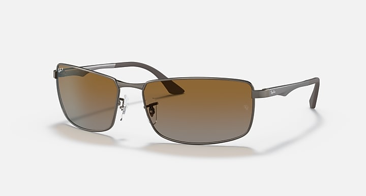 RAY-BAN : RB3498 en gris anthracite mat et lentilles marron polarisées | Rb3498 029/t5 61