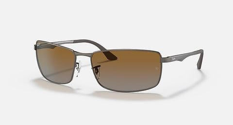 RAY-BAN : RB3498 en gris anthracite mat et lentilles marron polarisées | Rb3498 029/t5 61