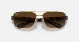 RAY-BAN : Rb3522 en Or Arista poli et lentilles brunes dégradées | Rb3522 001/13 64