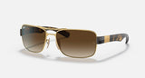 RAY-BAN : Rb3522 en Or Arista poli et lentilles brunes dégradées | Rb3522 001/13 64