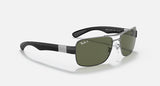 RAY-BAN : Rb3522 en Gris anthracite poli et lentilles vertes G-15 polarisé | Rb3522 004/9a 64