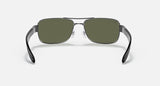 RAY-BAN : Rb3522 en Gris anthracite poli et lentilles vertes G-15 polarisé | Rb3522 004/9a 64