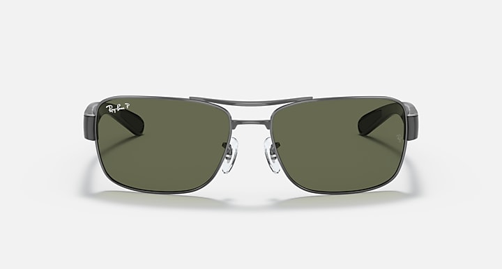 RAY-BAN : Rb3522 en Gris anthracite poli et lentilles vertes G-15 polarisé | Rb3522 004/9a 64
