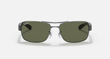 RAY-BAN : Rb3522 en Gris anthracite poli et lentilles vertes G-15 polarisé | Rb3522 004/9a 64