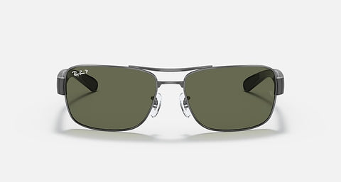 RAY-BAN : Rb3522 en Gris anthracite poli et lentilles vertes G-15 polarisé | Rb3522 004/9a 64
