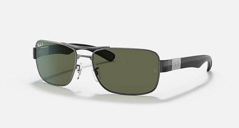 RAY-BAN : Rb3522 en Gris anthracite poli et lentilles vertes G-15 polarisé | Rb3522 004/9a 64