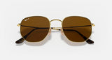 RAY-BAN : RB3548 en Or Arista poli et lentilles polarisé marron | Rb3548n 001/57