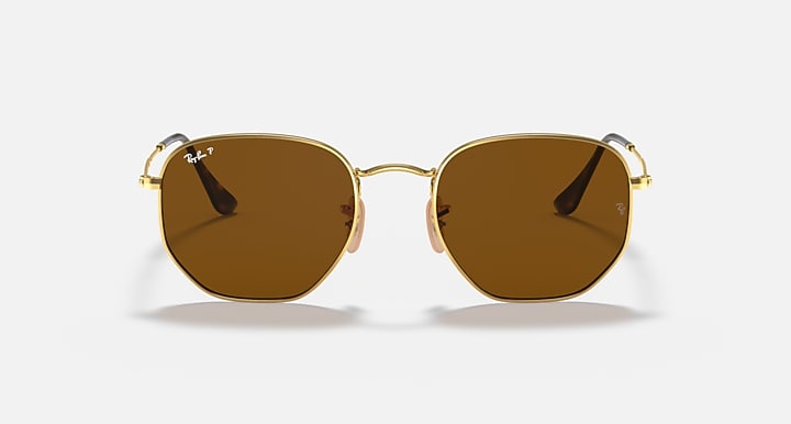 RAY-BAN : RB3548 en Or Arista poli et lentilles polarisé marron | Rb3548n 001/57
