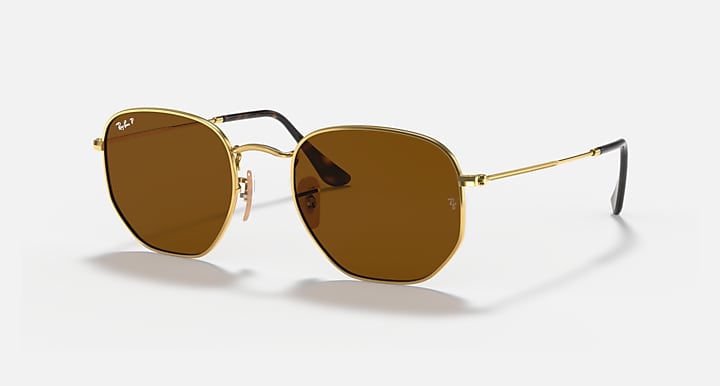 RAY-BAN : RB3548 en Or Arista poli et lentilles polarisé marron | Rb3548n 001/57