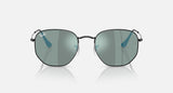 RAY-BAN : RB3548N en noir poli et lentilles bleu miroir | Rb3548n 002/8o