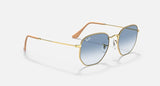 RAY-BAN : RB3548 en Or Arista poli et lentilles dégradé bleu clair | RB3548 001/3F