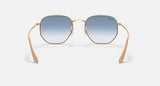 RAY-BAN : RB3548 en Or Arista poli et lentilles dégradé bleu clair | RB3548 001/3F