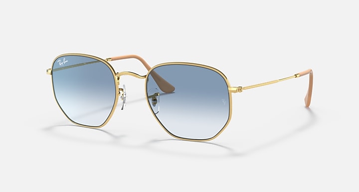 RAY-BAN : RB3548 en Or Arista poli et lentilles dégradé bleu clair | RB3548 001/3F