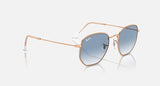 RAY-BAN : RB3548 en or rose poli et lentilles dégradé clair et bleu | RB3548 9202/3f