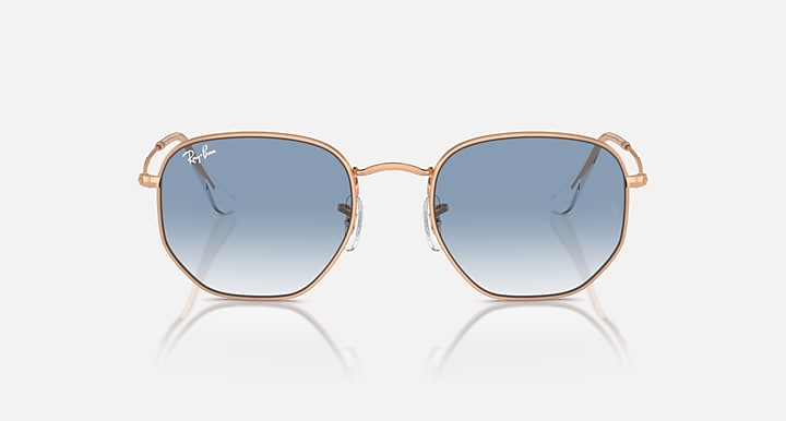 RAY-BAN : RB3548 en or rose poli et lentilles dégradé clair et bleu | RB3548 9202/3f