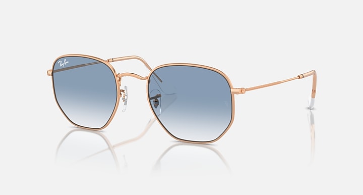 RAY-BAN : RB3548 en or rose poli et lentilles dégradé clair et bleu | RB3548 9202/3f