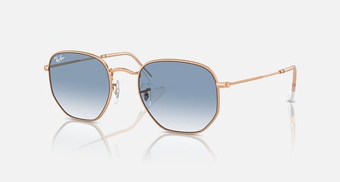 RAY-BAN : RB3548 en or rose poli et lentilles dégradé clair et bleu | RB3548 9202/3f