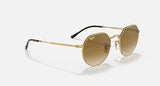 RAY-BAN : JACK en Or Arista poli et lentilles dégradé brun | RB3565 001/51
