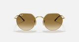 RAY-BAN : JACK en Or Arista poli et lentilles dégradé brun | RB3565 001/51