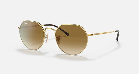 RAY-BAN : JACK en Or Arista poli et lentilles dégradé brun | RB3565 001/51