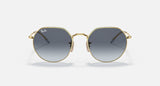 RAY-BAN : JACK en Or Arista poli et lentilles dégradé bleu gris | RB3565 001/86