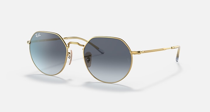 RAY-BAN : JACK en Or Arista poli et lentilles dégradé bleu gris | RB3565 001/86