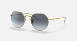 RAY-BAN : JACK en Or Arista poli et lentilles dégradé bleu gris | RB3565 001/86