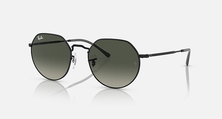 RAY-BAN : JACK en noir poli et lentilles grises | RB3565 002/71