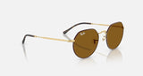 RAY-BAN : JACK en Havana matte sur or arista et lentilles brunes | RB3565 9275/33