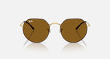 RAY-BAN : JACK en Havana matte sur or arista et lentilles brunes | RB3565 9275/33