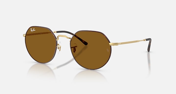 RAY-BAN : JACK en Havana matte sur or arista et lentilles brunes | RB3565 9275/33