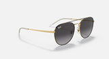 RAY-BAN : PHANTOS en Noir poli sur or arista et lentilles grises | RB3589 9054/8G