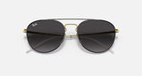 RAY-BAN : PHANTOS en Noir poli sur or arista et lentilles grises | RB3589 9054/8G