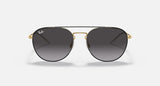RAY-BAN : PHANTOS en Noir poli sur or arista et lentilles grises | RB3589 9054/8G