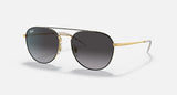 RAY-BAN : PHANTOS en Noir poli sur or arista et lentilles grises | RB3589 9054/8G