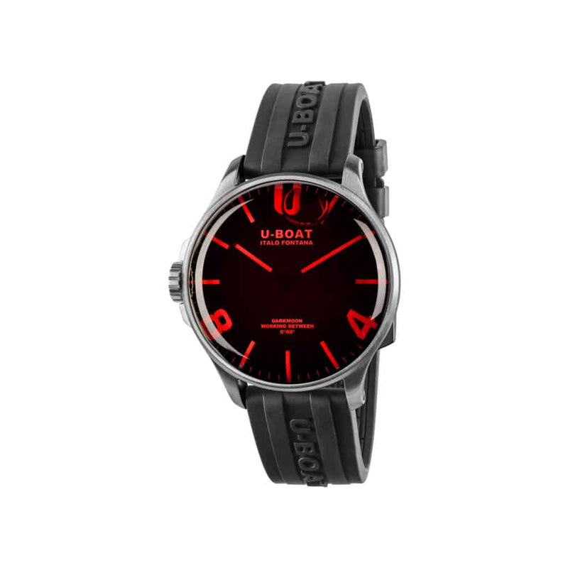 U-BOAT : U-Boat Darkmoon Red Rubber Strap