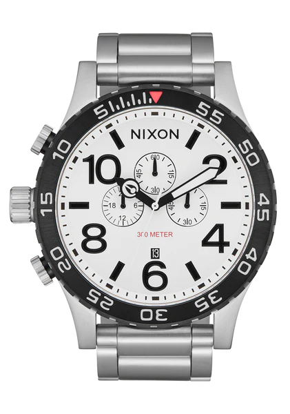 NIXON : Nixon 51-30 Chrono Silver | White Lume
