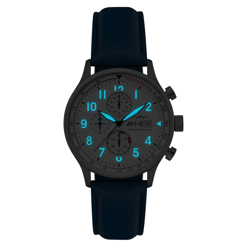 AVI-8 : Avi-8 Hawker Hurricane Classic Chronograph Bleu/ Blanc AV-4011-0x
