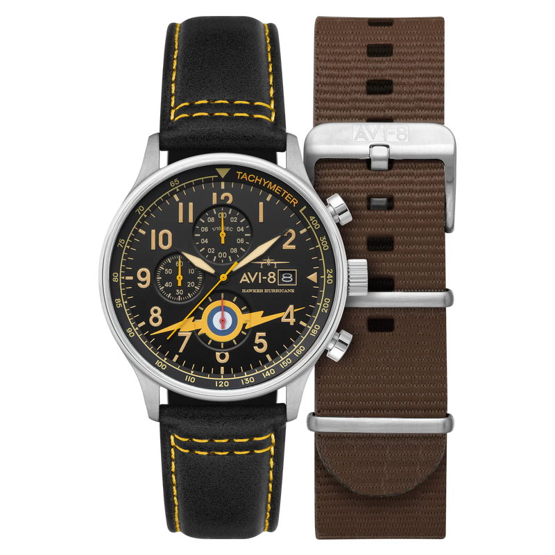 AVI-8 : Avi-8 Classic Chronograph Lightning Orange AV-4011-0z