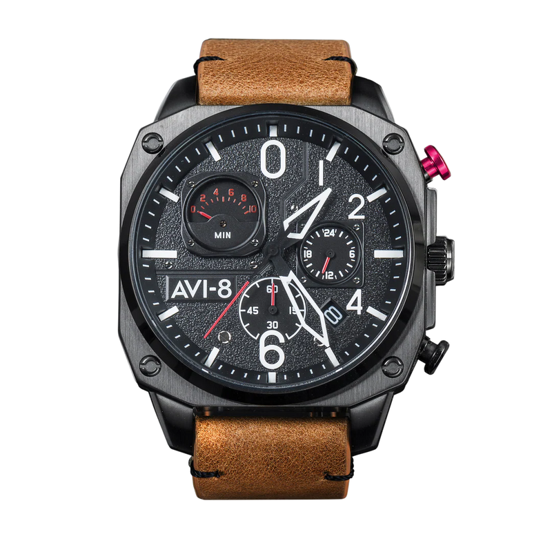 AVI-8 : HAWKER HUNTER Retrograde Chronograph Brun, AV-4052-02