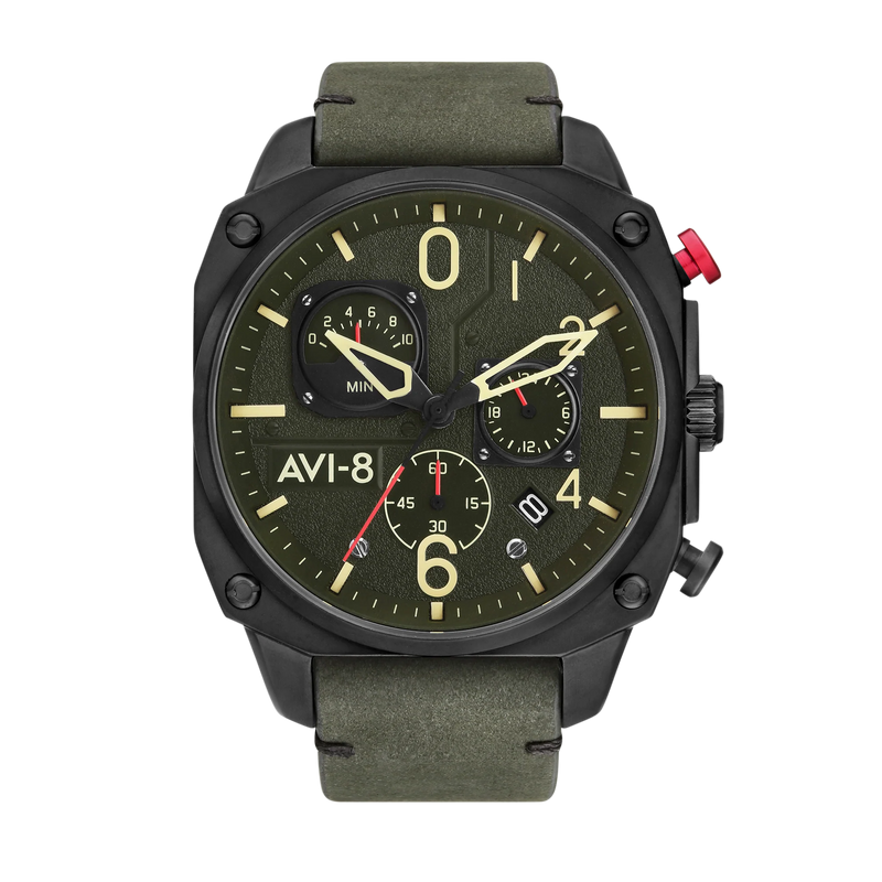 AVI-8 : Hawker Hunter Retrograde Chronograph Vert Profond/ Noir , 4052-08