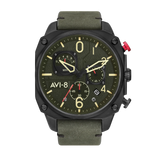 AVI-8 : Hawker Hunter Retrograde Chronograph Vert Profond/ Noir , 4052-08