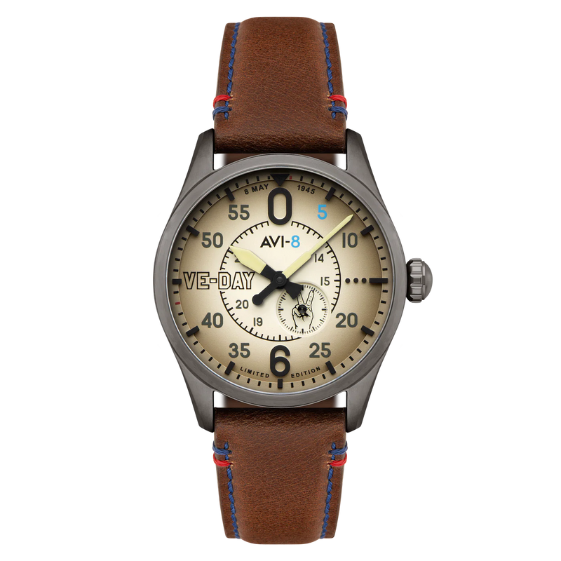 AVI-8 : Valour Canvas Spitfire Type 300 Automatic VE- Day 80th | Édition Limitée