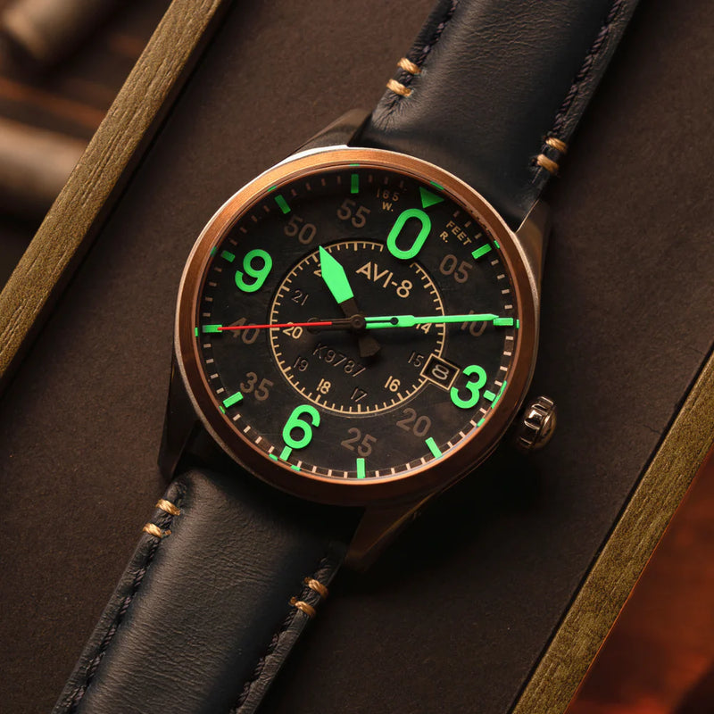 AVI-8 : Avi-8 Spitfire Smith Automatic Bleu Nuit Av-4090-05