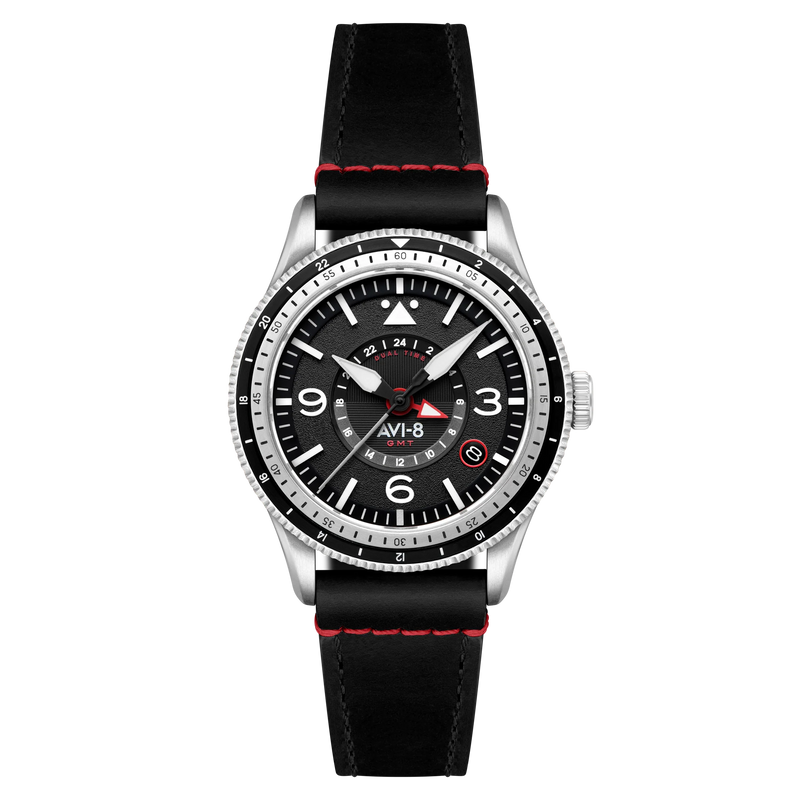 AVI-8 : FLYBOY Airmaster GMT Automatic Engine Black AV-4128-01